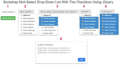 ListBox element will be used for building the Bootstrap Multiple Select (Multi-Select) DropDownList with CheckBoxes by making use of Bootstrap and the jQuery Bootstrap Multi-Select Plugin. . Multiple select dropdown list with ajax in asp net